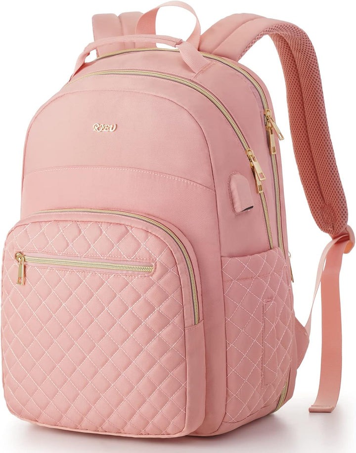 RJEU Schulrucksack Mädchen Teenager,Schule Rucksack Damen mit 15,6 Zoll Laptopfach für Student Uni S