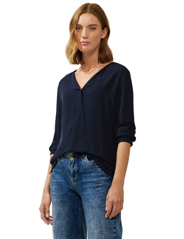 Street One Damen T-Shirt 3/4 Arm 38 Deep Blue, 38 Deep Blue