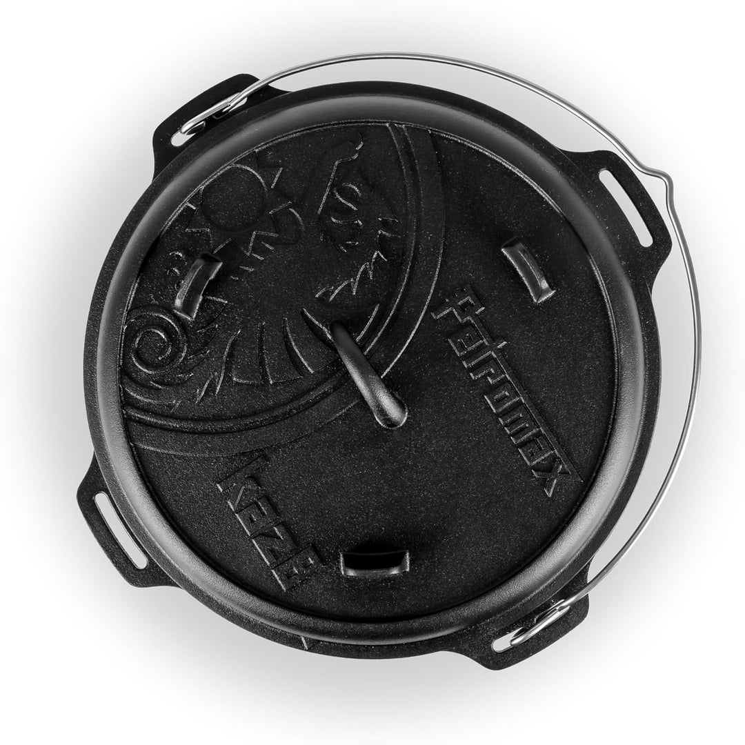 Petromax Kazan 8L | Gusseisentopf für Outdoor-Küche & Lagerfeuer | Perfekt für Eintöpfe, Schmorgeric