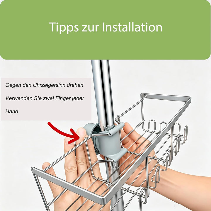HouseUp Duschablage Ohne Bohren - 2 Stück Duschstangen-aufbewahrungsregal Edelstahl für 18 mm-25 mm