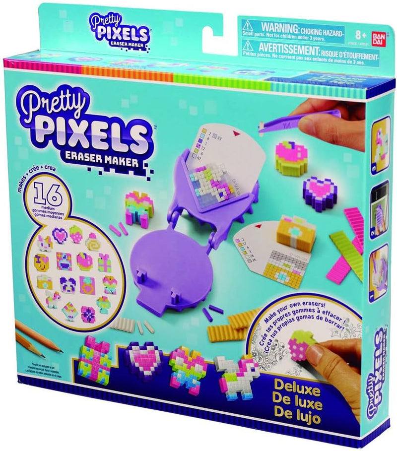 Bandai – Pretty Pixels – Krazy Pixels – Radiergummi-Fabrik – Luxus-Set – Basteln – 38531 SET DELUXE,