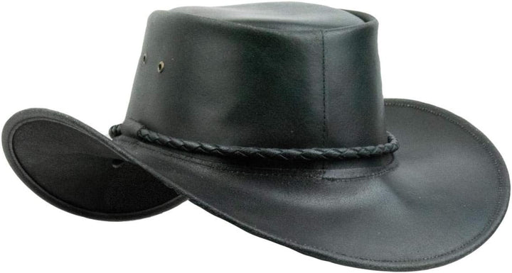 Black Jungle Kimbolton Lederhut, Westernhut, Australienhut, Cowboyhut M Schwarz, M Schwarz