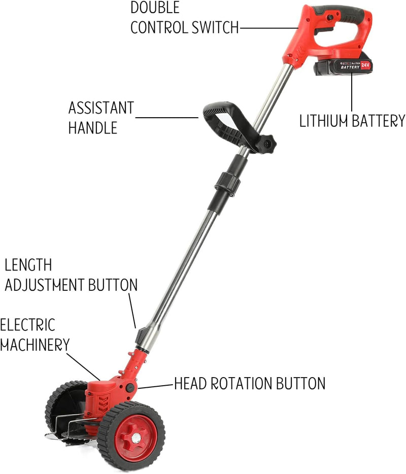 Shienfir Akku-Rasentrimmer, 12V 18000R/min 450W, Grasschneider Unkrautschneider mit 2 X 2000mAh Akku