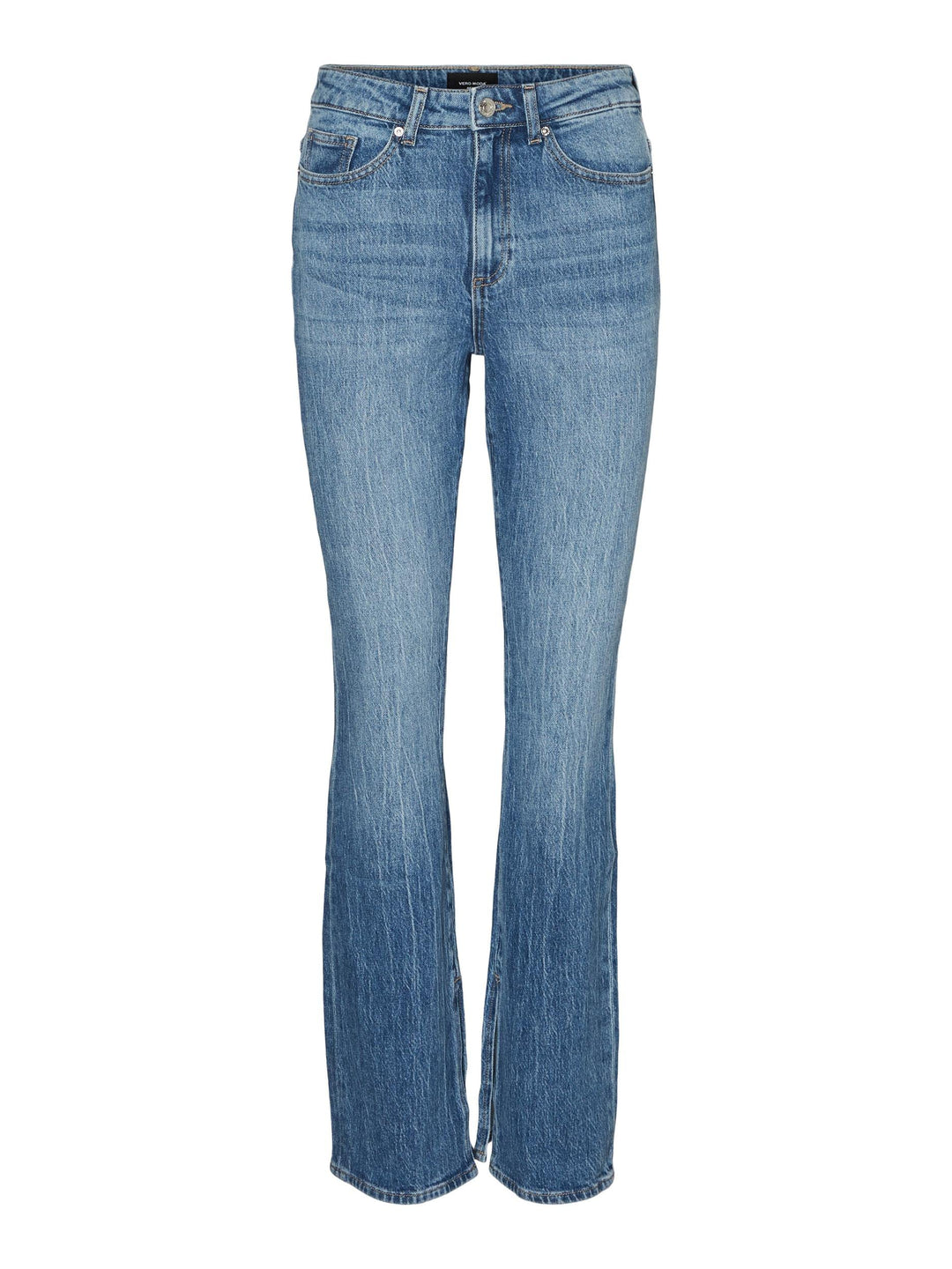 VERO MODA Damen Hose Vmselma Hr Flared Slit Jeans Ra336 27W / 32L Medium Blue Denim, 27W / 32L Mediu