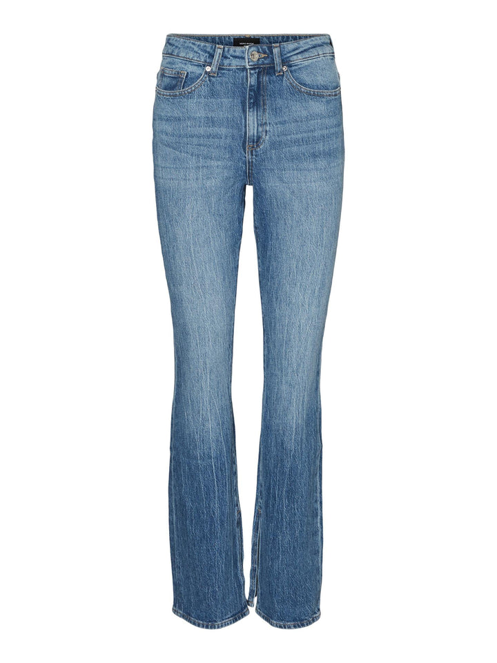 VERO MODA Damen Hose Vmselma Hr Flared Slit Jeans Ra336 27W / 32L Medium Blue Denim, 27W / 32L Mediu