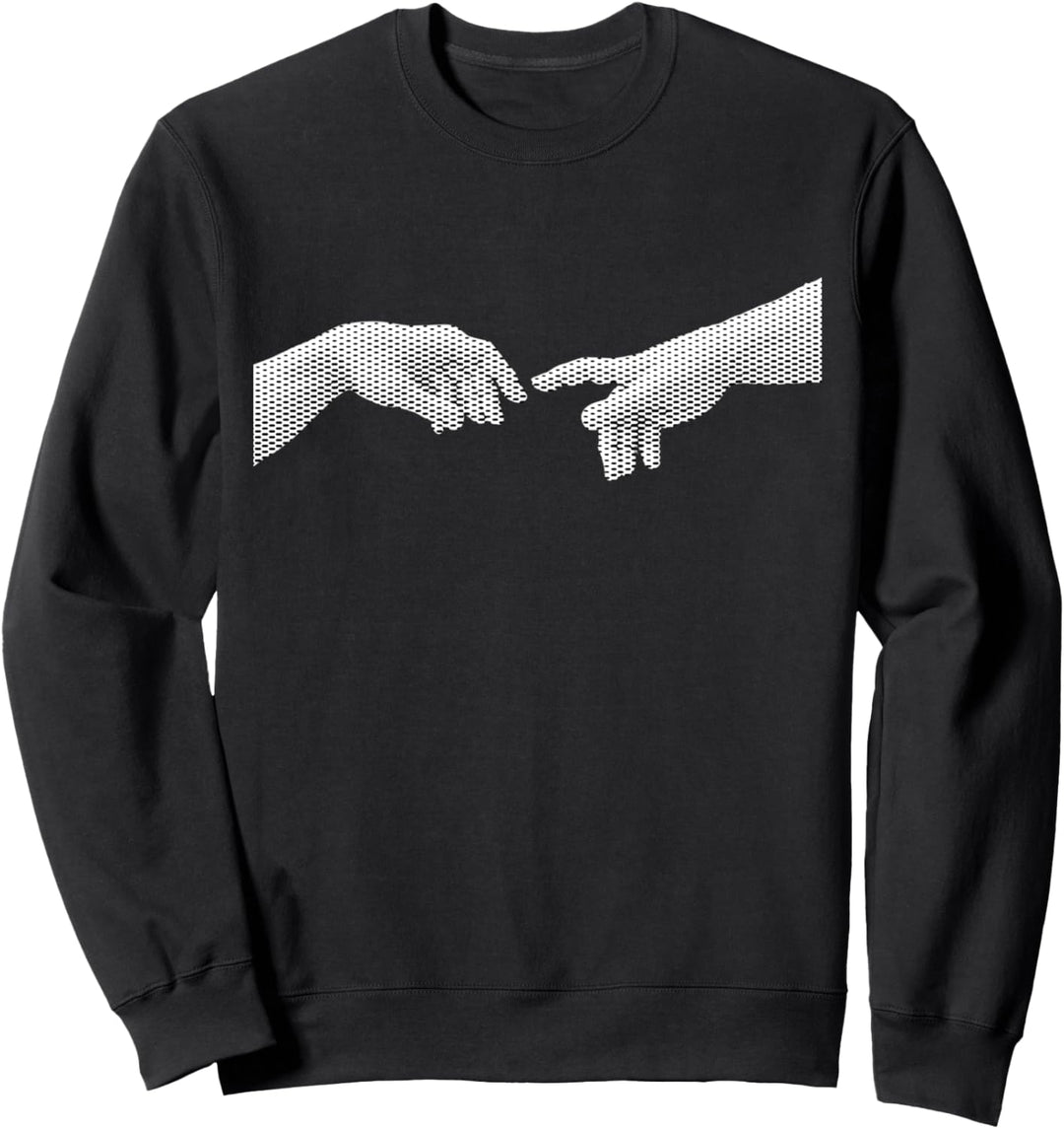 Erschaffung von Adam Michelangelo Glitch Effekt Gepunktet Sweatshirt