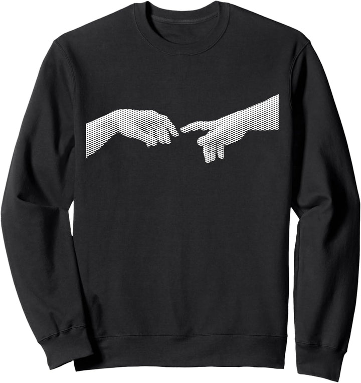 Erschaffung von Adam Michelangelo Glitch Effekt Gepunktet Sweatshirt