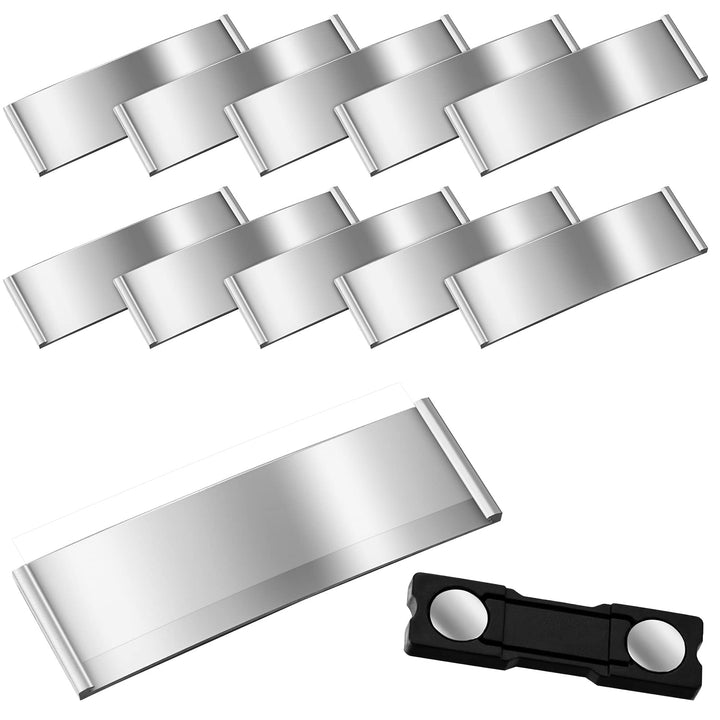 Aluminium Namensschilder mit Starkem Doppelmagnet Professionell Magnet Namensschild mit Papierschlit
