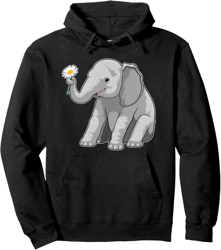 Elefant Gänseblümchen Blumen Pullover Hoodie