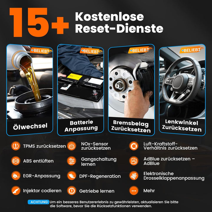 ANCEL FX6100 Bidirektionaler OBD2 Diagnosegerät, Auto Diagnosegerät mit Allen System & 15+ Resets, D