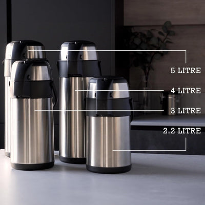 Pioneer Flasks Isolierkanne, 18/10 Edelstahl, Argent, 5 Litre Argent 5 Litre, Argent 5 Litre