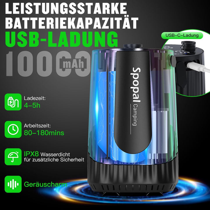 Spopal Campingdusche, [Aktualisierte Version - 10000mAh] Mobile Dusche mit Pumpe,Campingdusche Tragb