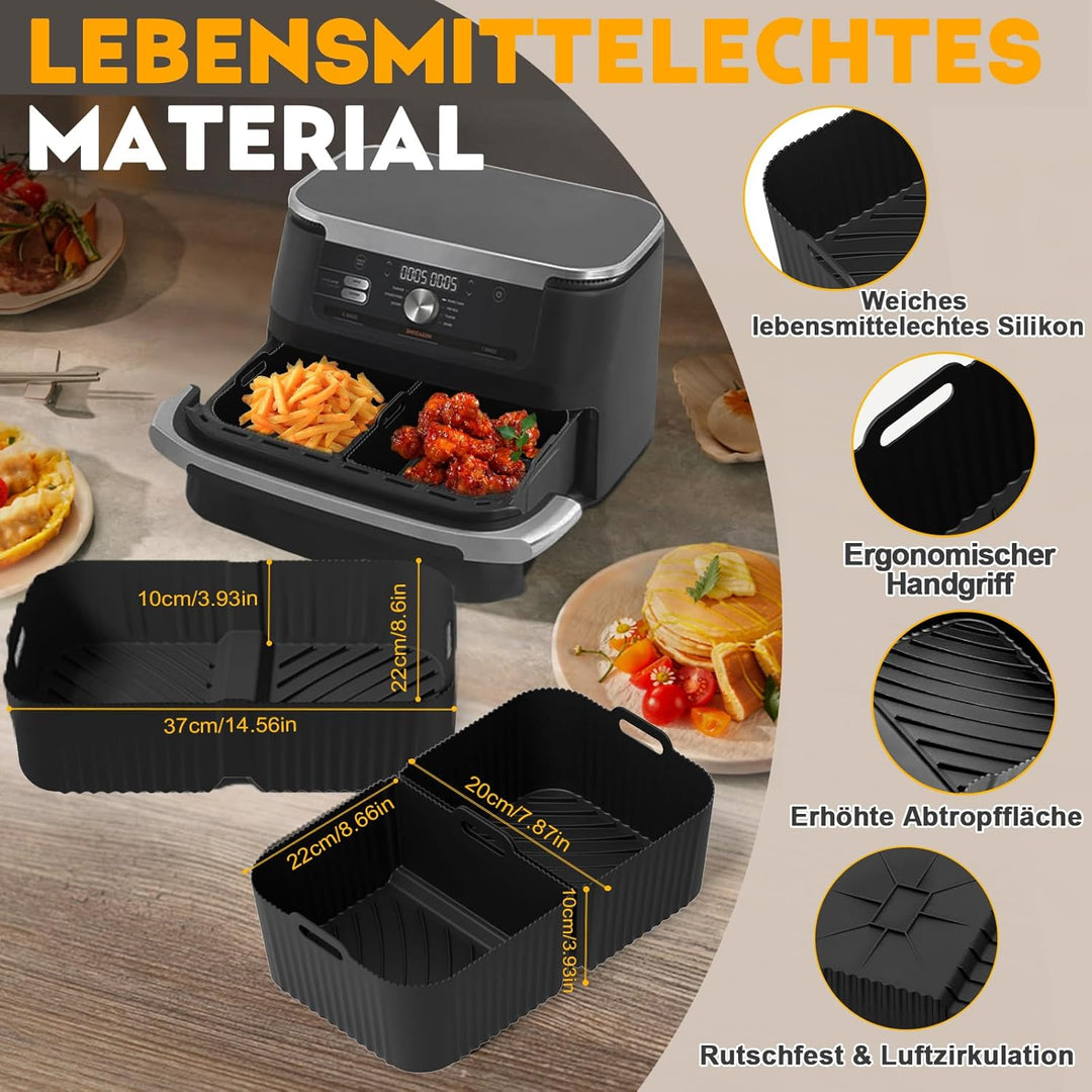 Heissluftfritteuse Zubehör für Ninja Foodi Flexdrawer AF500EU 10,4L - 22 Stück Ninja Airfryer Siliko