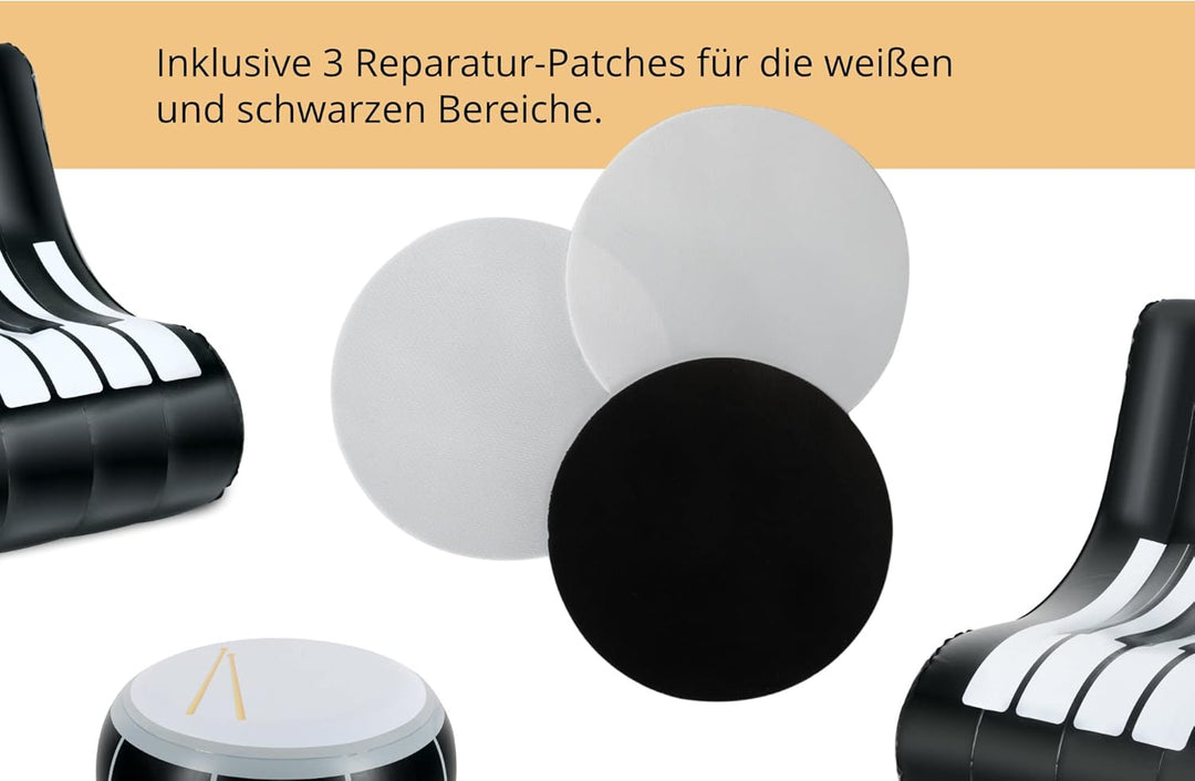 Stagecaptain IF-Set Aufblasbares Loungemöbel-Set - Sitzgarnitur aus PVC - Bestehend aus einem Tisch,