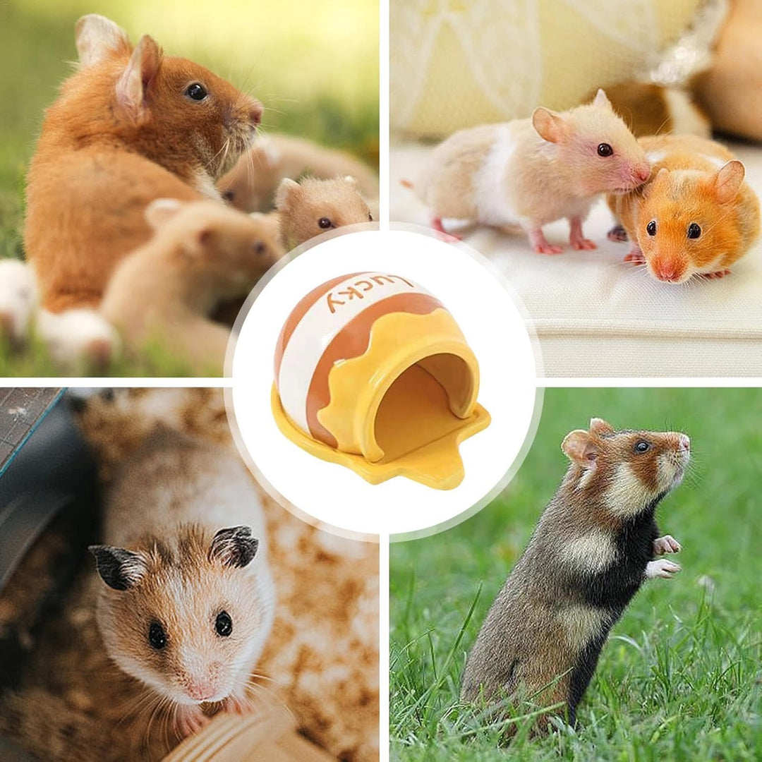 usefulbeauty Keramik-Hamsterhaus, Haustier-Hamsterhaus | Sommer-Cartoon-Hamster-Haus - Haustiernest