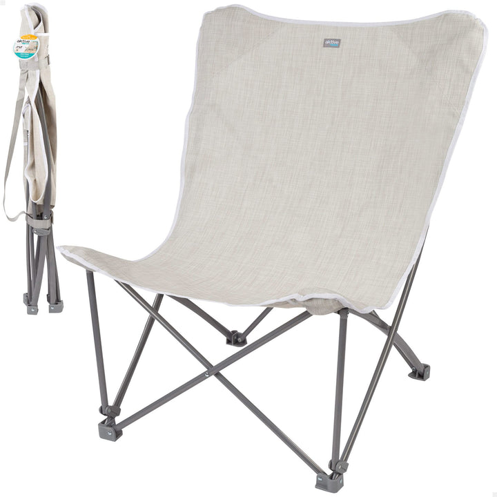 AKTIVE 62638 Strandkorb beige XL mit Schultergurt, Steel + TEXTILENE