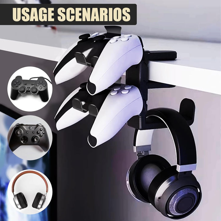 Headset Und Controller Halterung, Controller Halter With Griffhalter Kabelhalte 360° Drehbarer Gamin