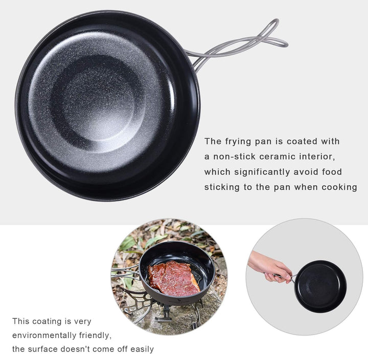 iBasingo Titan Antihaft Bratpfanne 15cm Leichtes Skillet Griddle Wandern Camping kleine Teller Schal