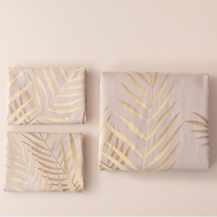 YASMENG Bettwäsche 135x200 Gold Beige Blätter Bettwäsche Gold Blätter Motiv Modern Aesthetic Bettbez