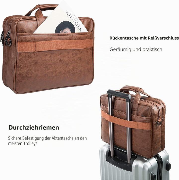 Herren Business Reise Aktentasche Leder Handgemachte Messenger Bag Laptop Tasche