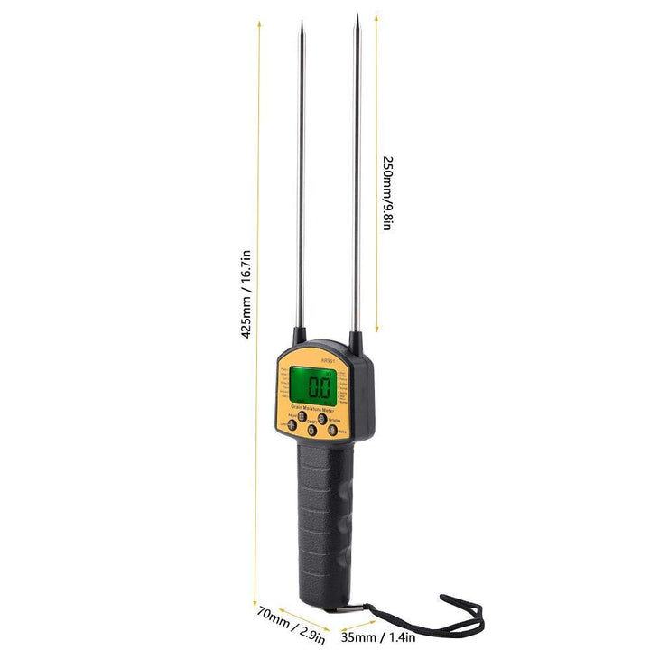 Digitales Getreide Feuchtemessgerät, Korn Feuchtigkeitsmessgerät Holz AR991 mit LCD Display und Dopp