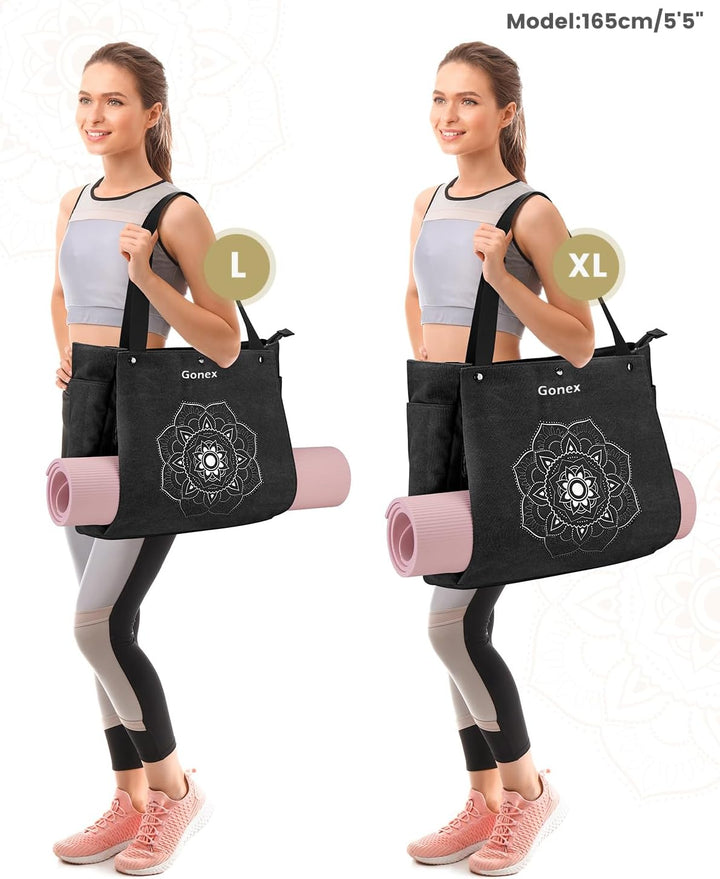 Gonex Yogatasche, Yogamatte Tasche mit Mehreren Taschen für Damen und Herren, Canvas wasserdichte To