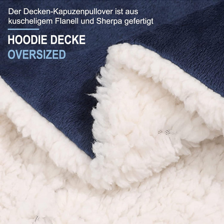 FEELJAM Decke mit Ärmel Pullover Decke Hoodie, Kuscheldecke mit Ärmeln und Kapuze Erwachsene Ganzkör