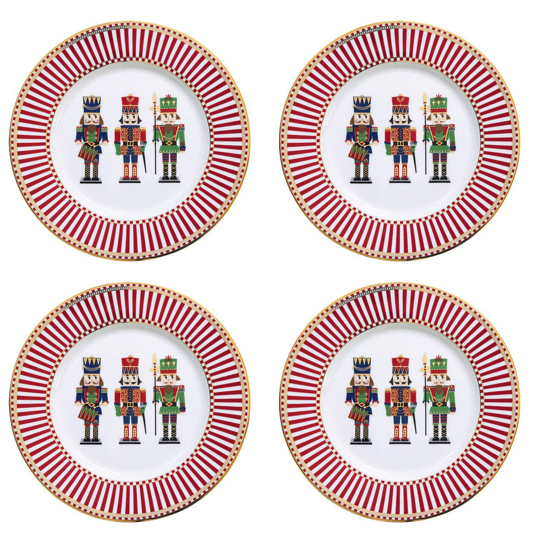 Easy Life 4er Set Kuchenteller Nutcracker Nussknacker D. 19cm Porzellan in GB