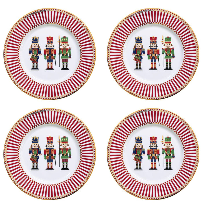 Easy Life 4er Set Kuchenteller Nutcracker Nussknacker D. 19cm Porzellan in GB
