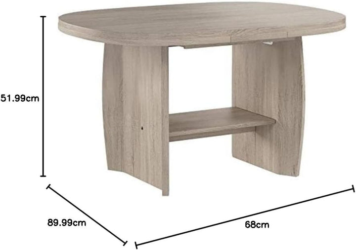Hela Tische, Funktionscouchtisch Michael, Holzoptik melaminbeschichtet, Dekor Sonoma Eiche, ausziehb
