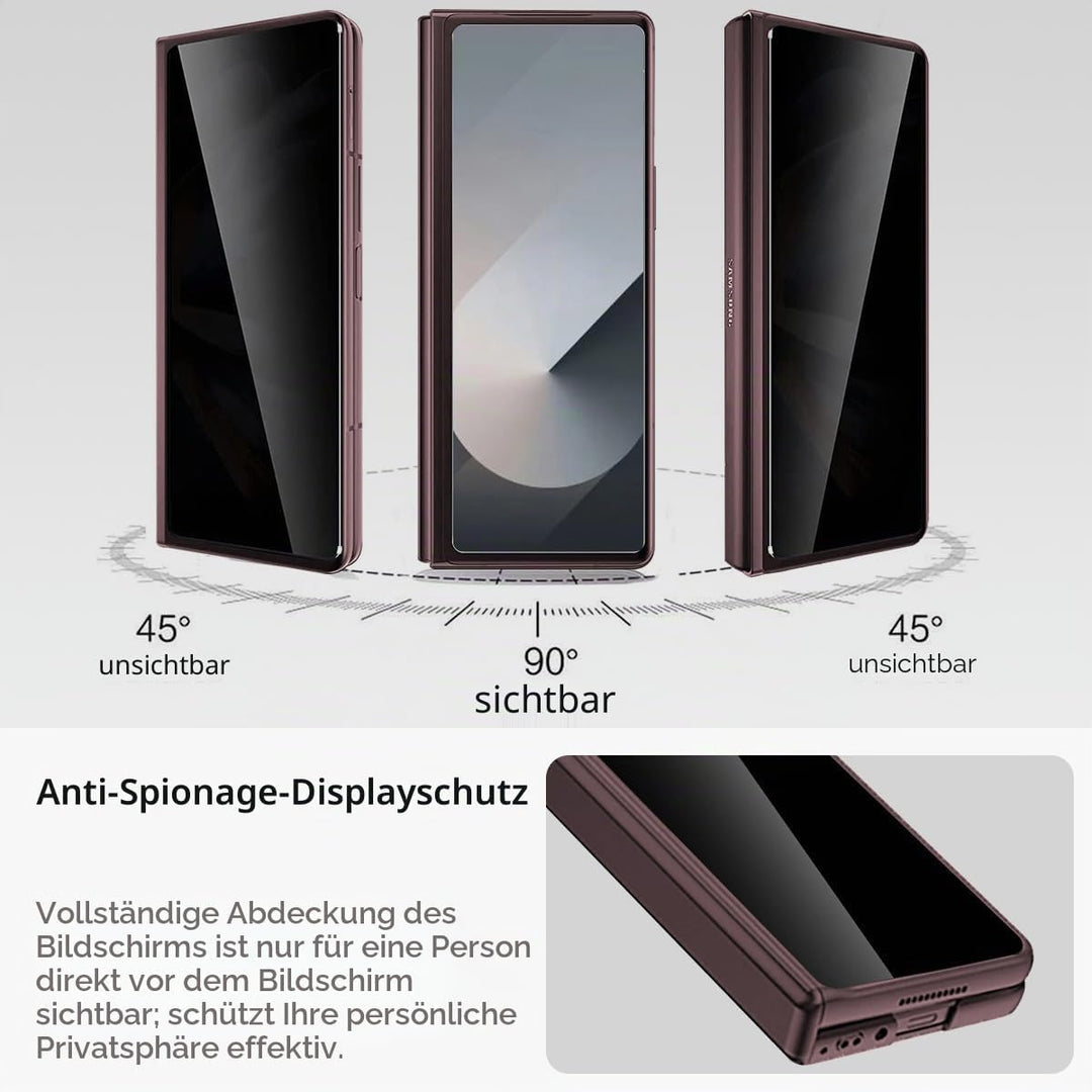 Miimall Kompatibel mit Samsung Galaxy Z Fold 6 Hülle mit Displayschutz Anti-Peeping+Magnetischer Sch