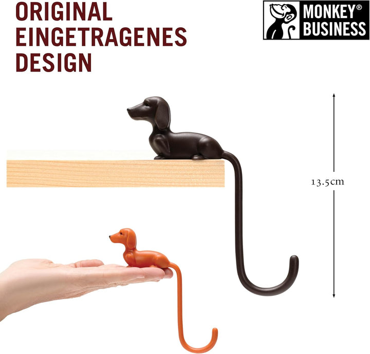 Monkey Business Rusty der Hundeschwanz-Haken für Monitor, Kopfhörerhalter & Organizer, dekorativer K
