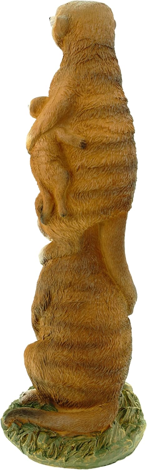 Kremers Schatzkiste Erdmännchenfamilie Figur Gartenfigur 36 cm Meercat Tierfigur