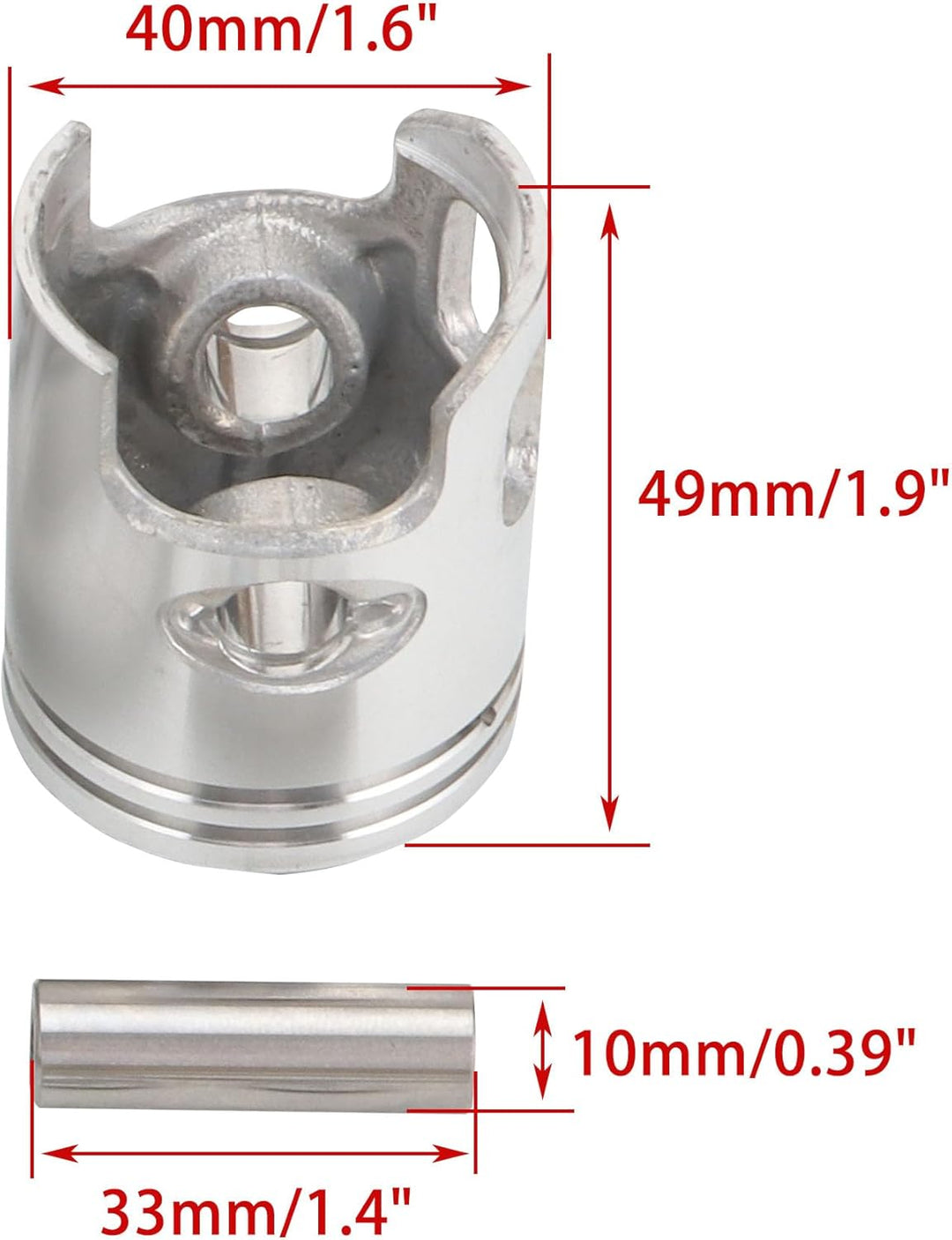 WOOSTAR 40mm Grosse Bohrung Zylinder mit Dichtungen Kolbenring Kit Ersatz für 2 Takt Jog 50ccm Minar