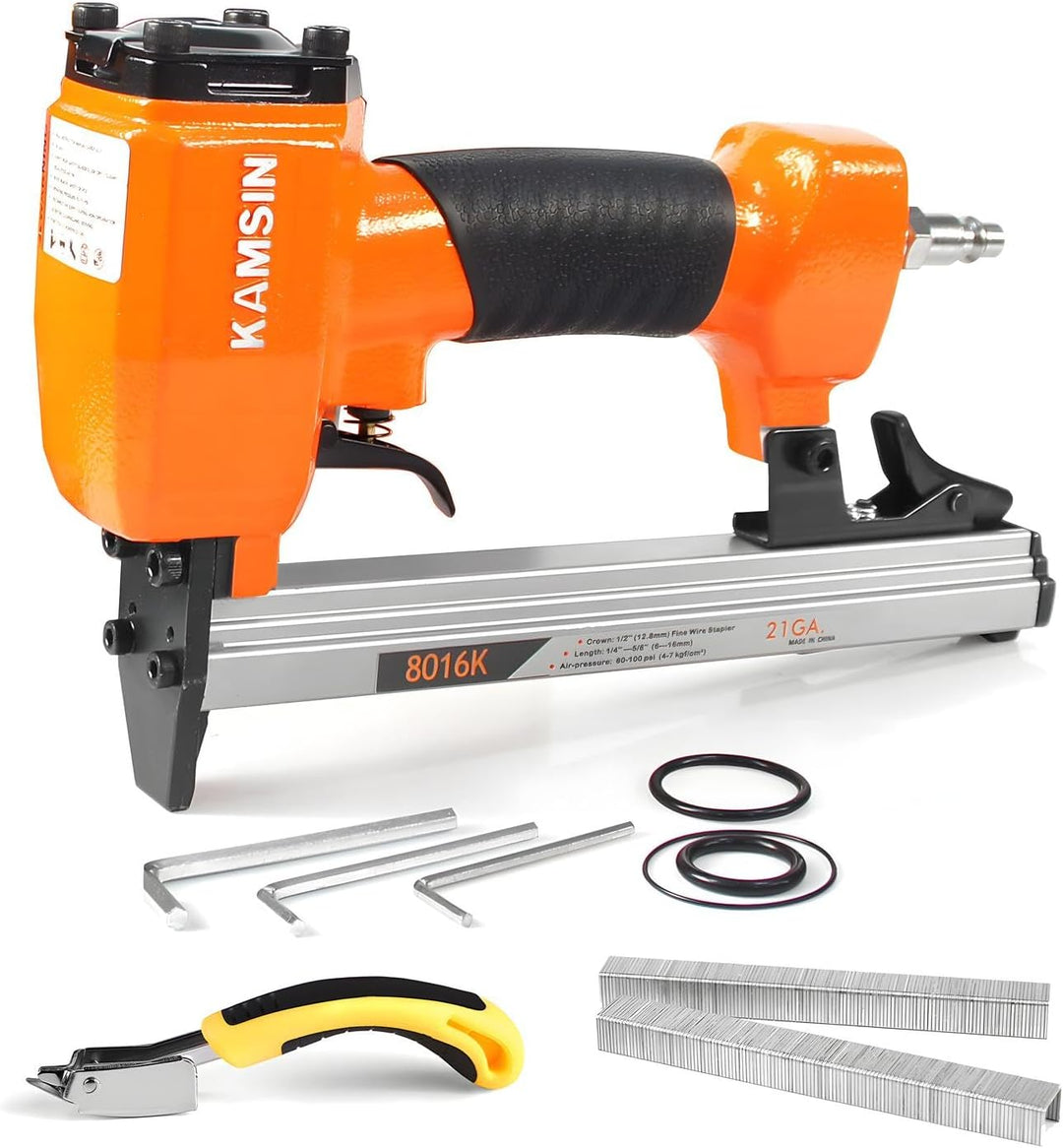 KAMSIN 8016K Pneumatischer Polsterhefter 21 Gauge Typ 80 Polsterhefter, 12,8 Krone, 6–16 mm Länge fü