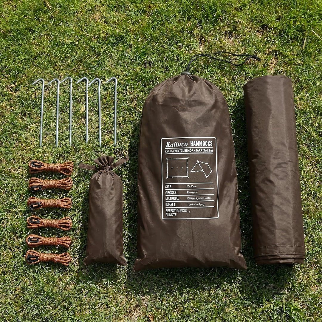 Zeltplane Tarp für Hängematte Regenschutz Sonnensegel für Ourdoor Camping Wasserdicht Anti-UV Brau 3