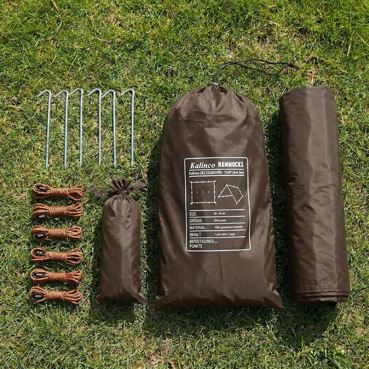 Zeltplane Tarp für Hängematte Regenschutz Sonnensegel für Ourdoor Camping Wasserdicht Anti-UV Brau 3