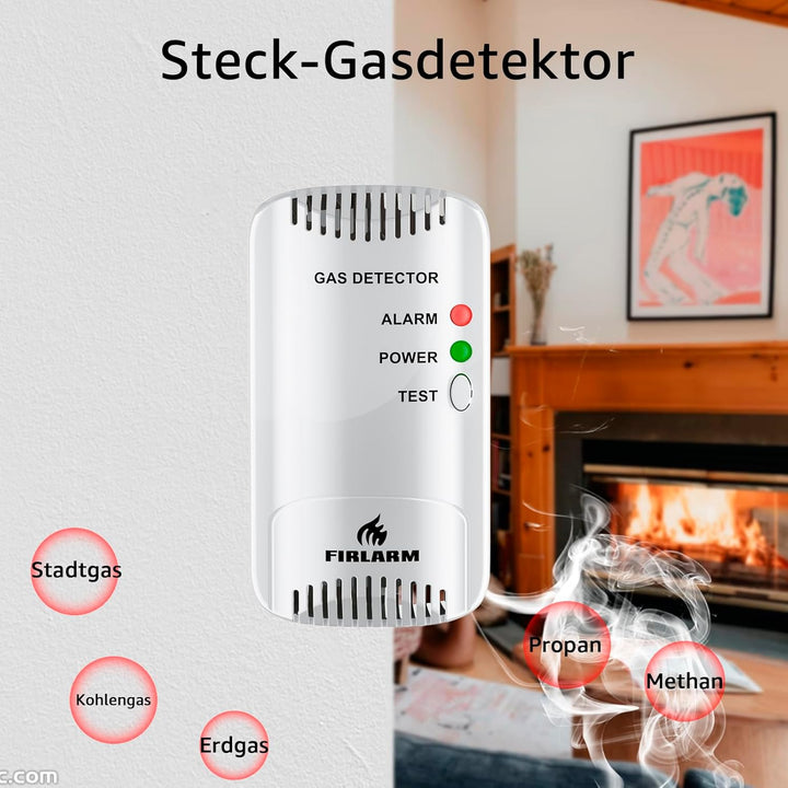 Firlarm - Gasmelder Alarm Brennbares LPG City Erdgas Methan Propan Butan Melder