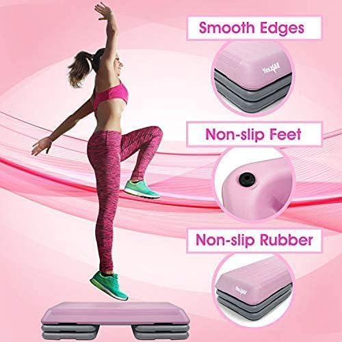 Yes4All Aerobic Stepper, Stepbench Aerobic-Fitness Steppbrett, Übung Workout Schritt Plattform mit 4