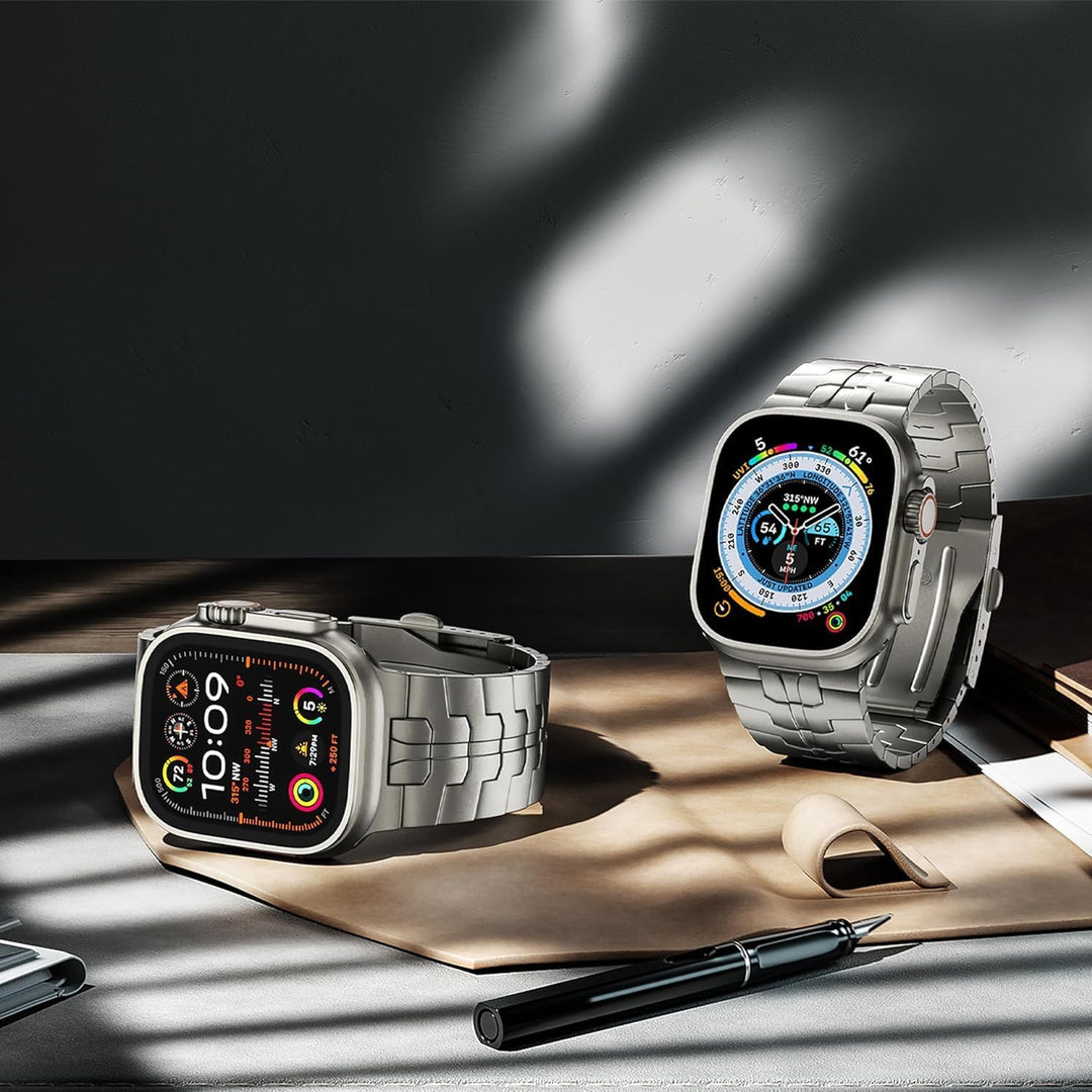 LULULOOK Armband Kompatibel mit Apple Watch Ultra 2/Ultra 49mm, Premium Titanium Grad 2 Ersatzarmbän