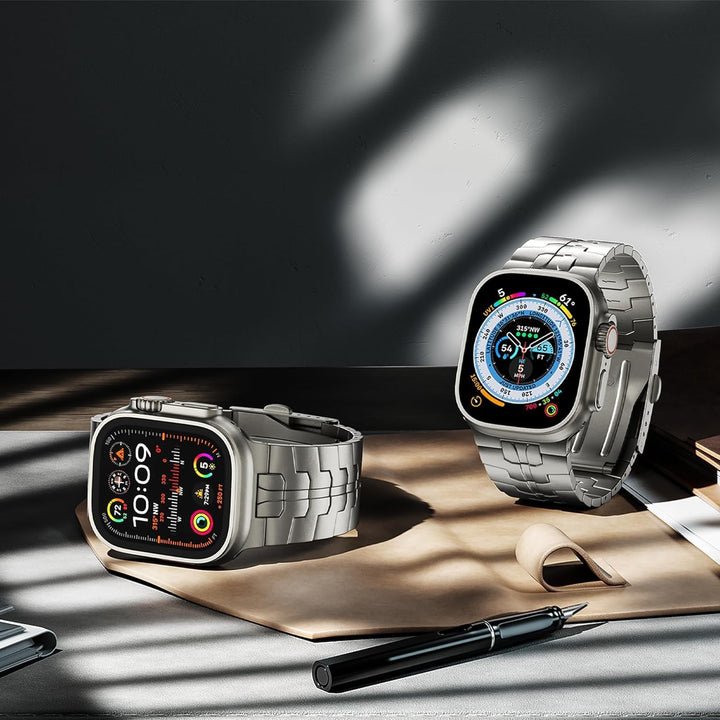 LULULOOK Armband Kompatibel mit Apple Watch Ultra 2/Ultra 49mm, Premium Titanium Grad 2 Ersatzarmbän