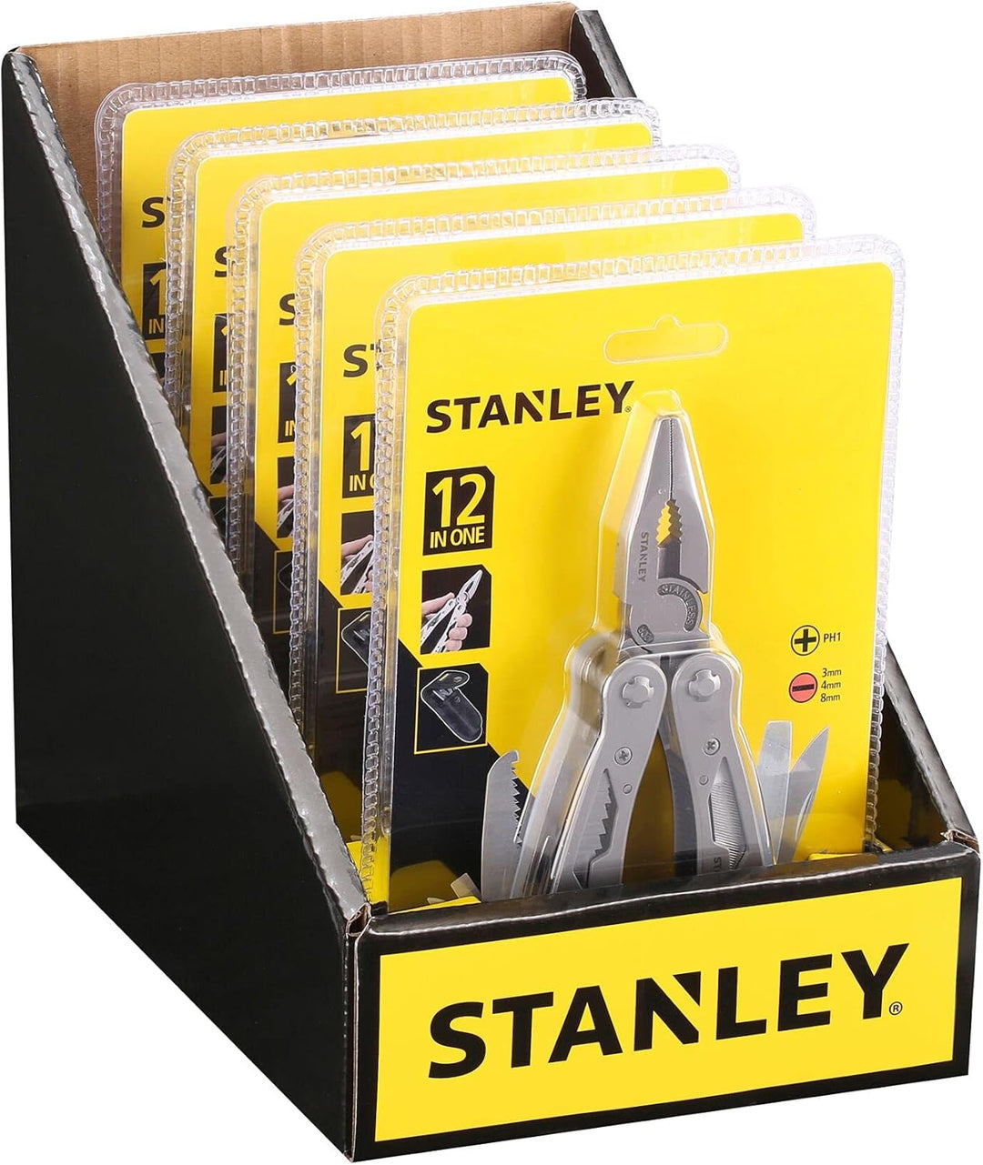 Stanley STA084519 12 in 1 Multi-Tool, Multifunktionswerkzeug mit Tasche