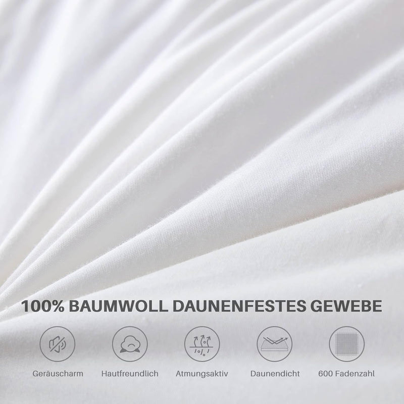 Homyrium Daunendecke 135x200 Winter 90% Daunen und 10% Federn, 100% Baumwolle Winterdecke Bettdecke