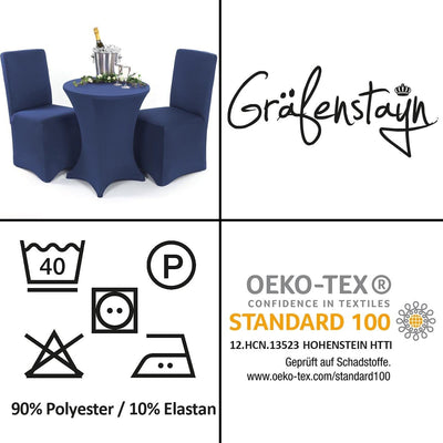 Gräfenstayn 6er-Set Stretch-Stuhlhusse Henry - runde und eckige Stuhllehnen - VORTEILSPACKUNG - bi-e