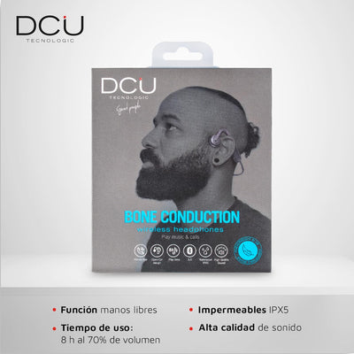 DCU TECNOLOGIC | Bluetooth-Kopfhörer, Knochenleitungs-Kopfhörer, drahtlose Sporthelme, 8h Verwendung