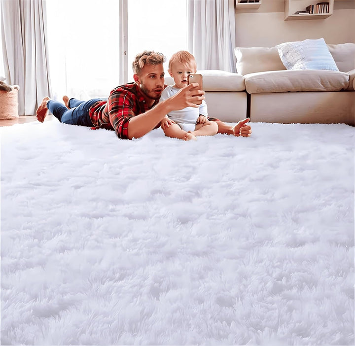 SUBEEN Hochflor Teppich Wohnzimmerteppich waschbar rutschfest extra gross Schlafzimmer Teppich moder