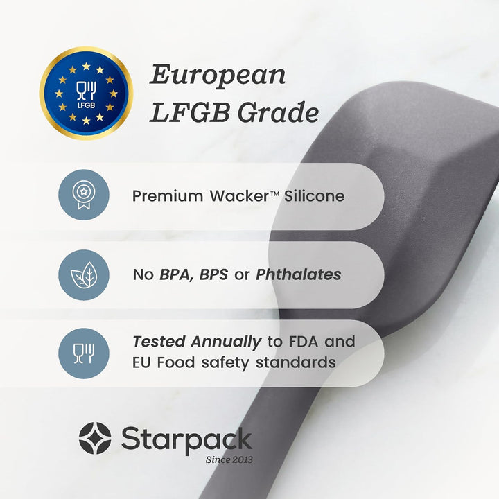 StarPack Premium Silikon Pfannenwender 4er Set mit hygienisch solider Beschichtung - Bonus 101 Kochs