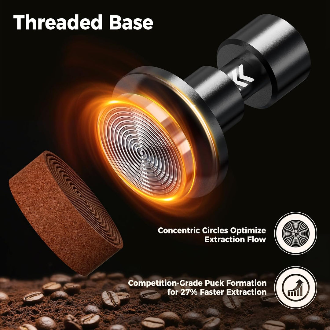 IKAPE 51 mm V6 Impact Espresso-Tamper mit akustischem Feedback, austauschbare Federn (15 lb / 30 lb)