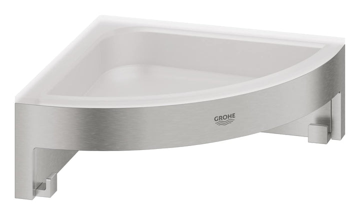 GROHE Start Cube - Eckseifenschale (für Eckmontage, langlebig), supersteel, 41106DC0, supersteel