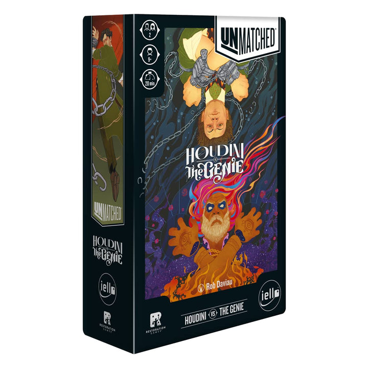 iello IEL70061 Unmatched: Houdini vs. The Genie [Expansion](English) Brettspiele, Fantasy